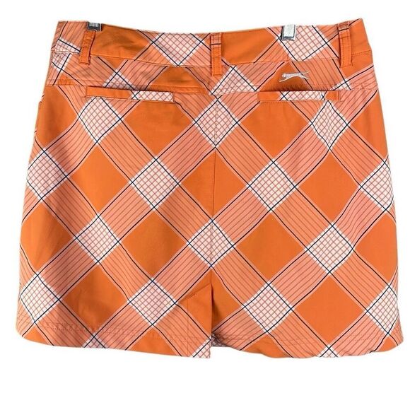 Slazenger Orange Plaid Golf Skort 8 - Picture 2 of 10